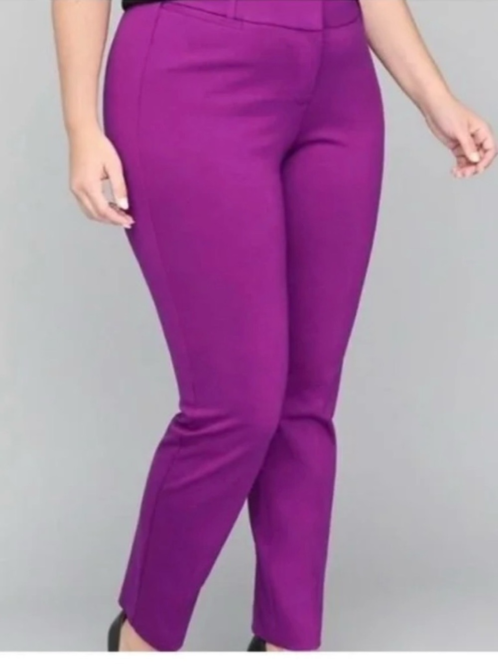 Lane Bryant Magenta Ponte Slim Ankle Pants